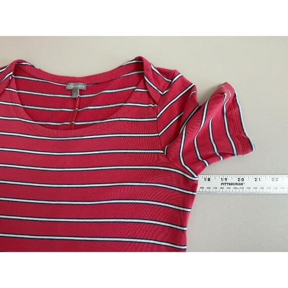 T By Talbots Striped Dress Womens Size XS Pockets Modal Athleisure Casual - Picture 8 of 11